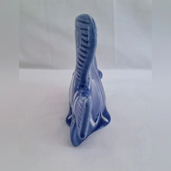 Vintage Blue & White Striped Ceramic Tropical Fish Figurine Boho Nautical Ocean - Picture 5 of 9